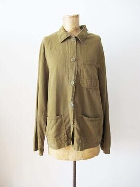 LACAUSA Clare Light Weight Work Chore Jacket Olive Green M